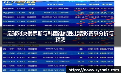足球对决俄罗斯与韩国谁能胜出精彩赛事分析与预测